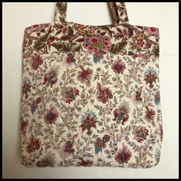 Victorian Floral Style Print Cotton Shoulder Bag - Picture 2 of 12